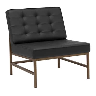 Studio Designs Home Ashlar Metal and Tufted Blended Leather Armless Accent Chair