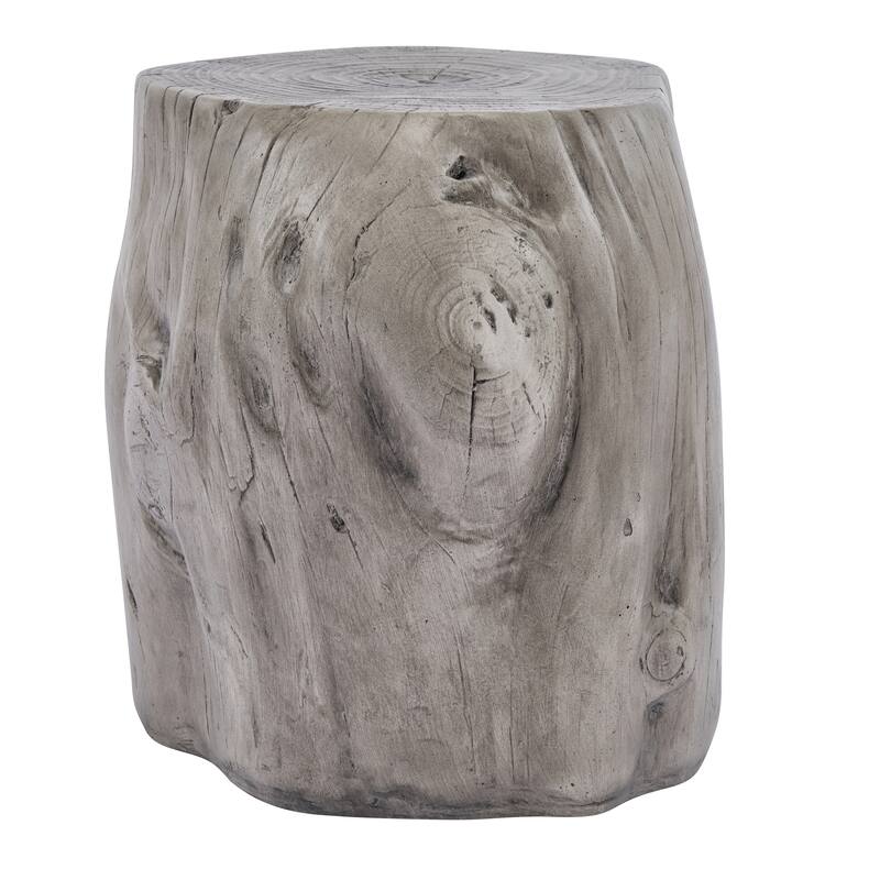 Christopher Knight Home - Alder 16.54"H Outdoor Rustic Faux Wood Tree-Stump MGO Side Table, Fully Assembled - 17.32"