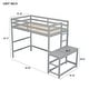 preview thumbnail 3 of 16, Twin Size Loft Bed Kids Bed with Platform Ladders and Guardrails, Grey