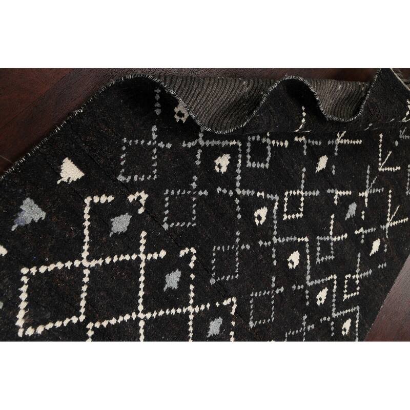 Geometric Vegetable Dye Moroccan Berber Oriental Area Rug Handmade - 4'6" x 6'11"