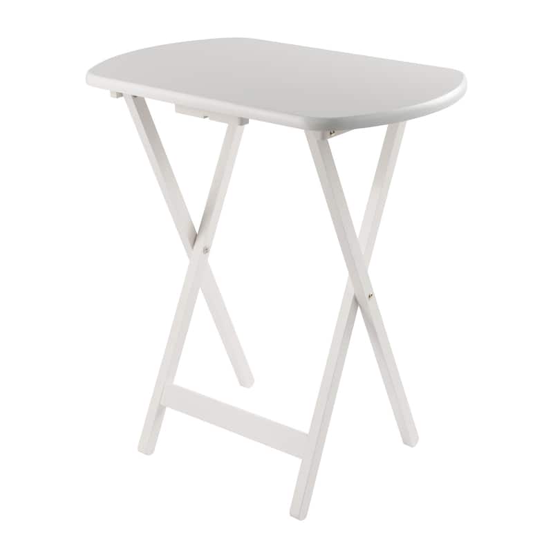 Corbett 4 Snack Tables with Stand White Finish