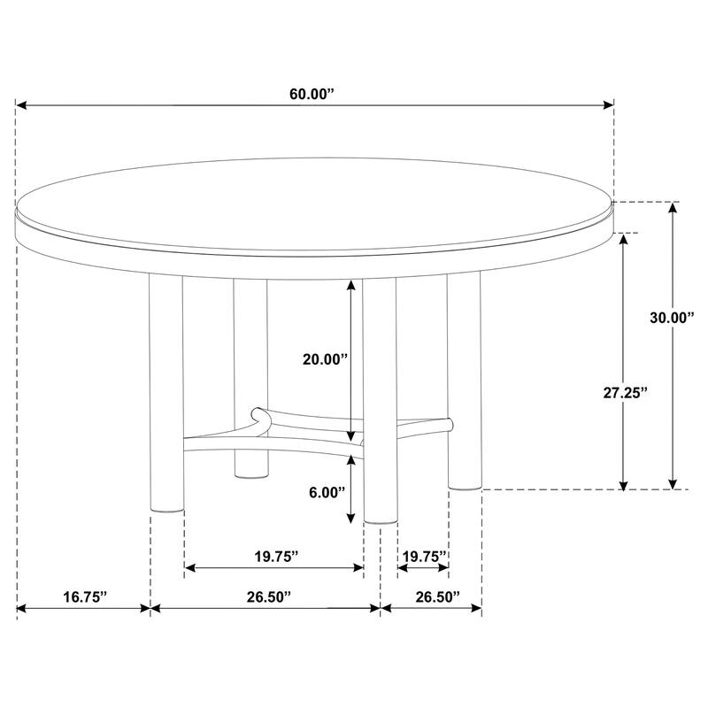 Arini 5-Piece Round Dining Table Set Sand Wash and Black