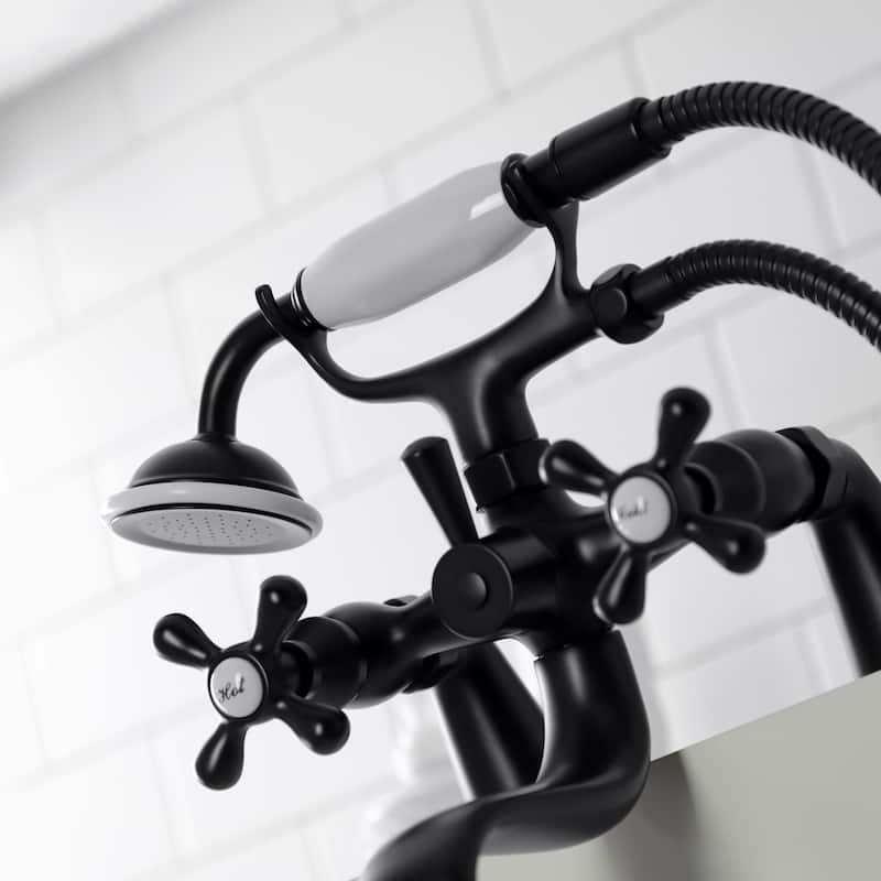 Kingston Brass Deck Mount Clawfoot Tub Faucet with Hand Shower