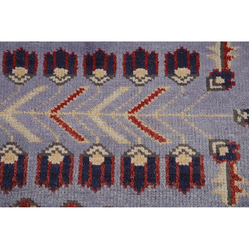 Blue Oushak Oriental Area Rug Handmade Transitional Wool Carpet - 8'8"x 11'10"