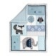 preview thumbnail 3 of 6, Lambs & Ivy Stay Wild Blue/Gray Woodland Animals Nursery 4-Piece Baby Crib Bedding Set