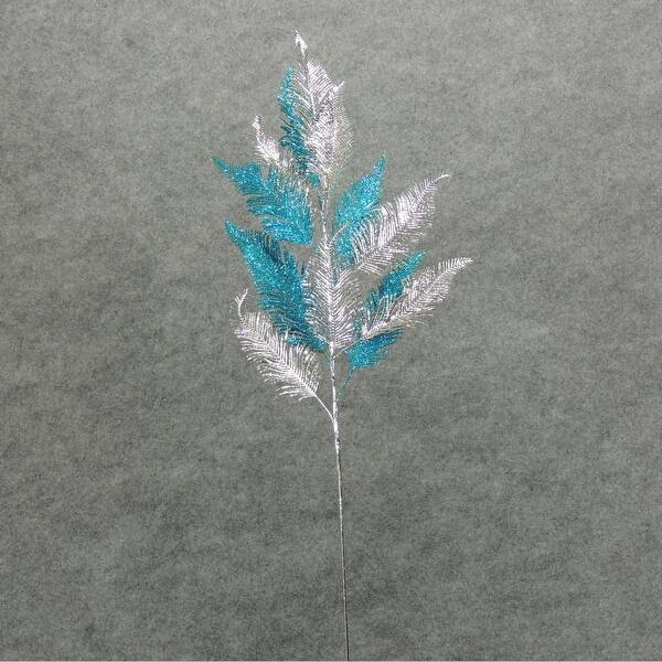 Shop 1 Pc 20 Inch Metallic Fern Spray W Glitter For Christmas