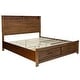 Transitional Style Oak Queen Bed with Storage - Spacious Storage in ...