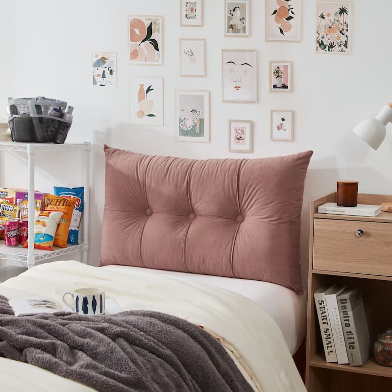 Rainha® Plush Tufted College Headboard by DormCo - Vintage Pink