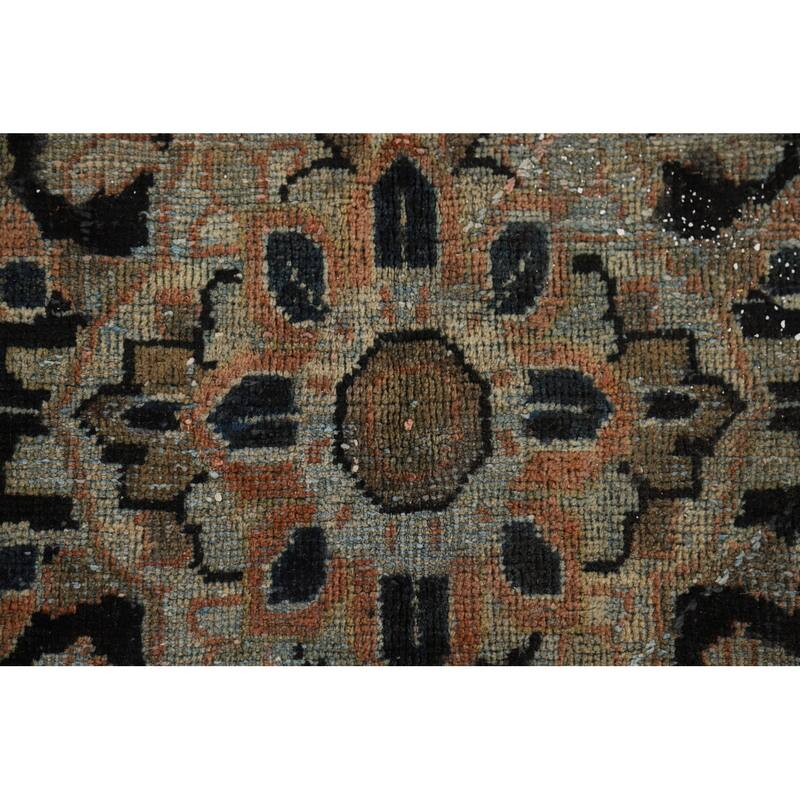 Floral Mahal Antique Persian Area Rug Hand-Knotted Wool Carpet - 9'1" x 12'2"