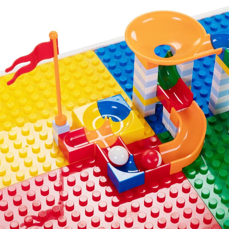 Children's Building Blocks Desk and Chair Set with DIY Building Blocks