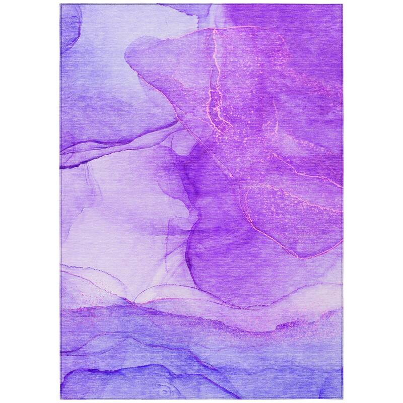 Machine Washable Indoor/ Outdoor Abstract Chantille Rug