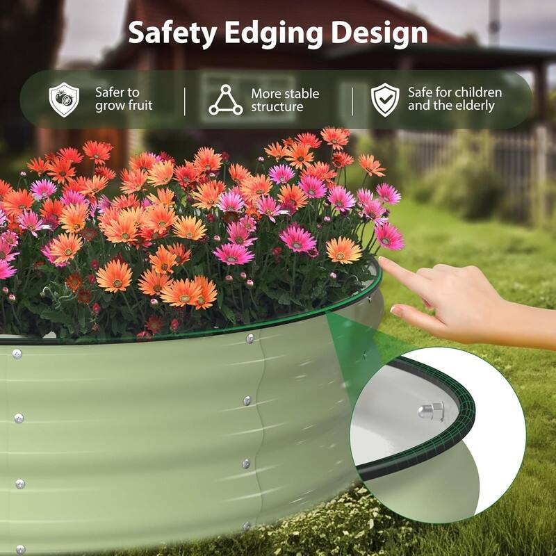 Raised Garden Bed Kit, 1 ft Galvanized Planter Box Outdoor