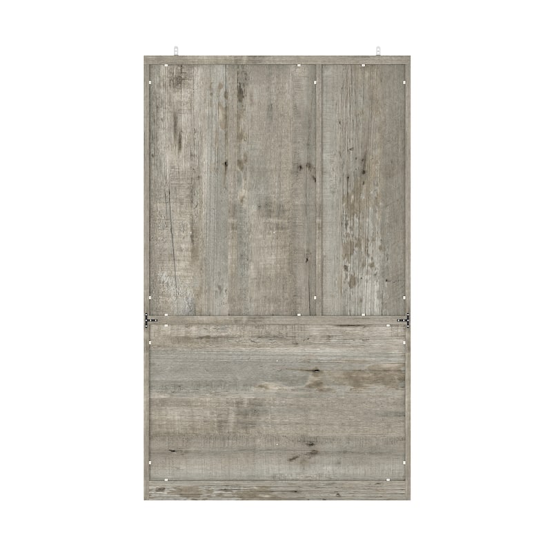 Farmhouse Kitchen Pantry Cabinet 6-Tier Bookshelf with Adjustable Shelves & Glass Doors