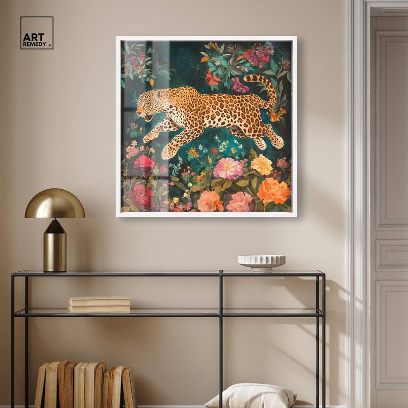 Tigers and Blooms Shadowbox by Art Remedy