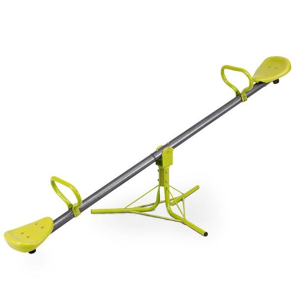 slide 2 of 10, Costway Kids 360 Degree Rotation Seesaw Teeter Totter Outdoor Play Set Green - Kids