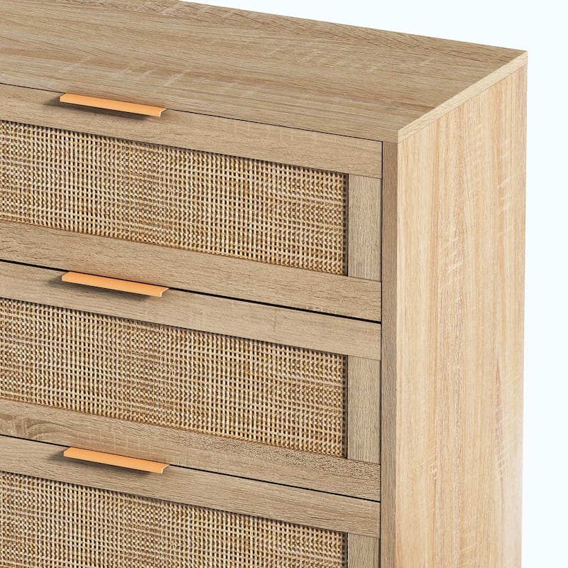 Simple 6 drawers Rattan dresser Rattan Drawer,Bedroom,Living Room