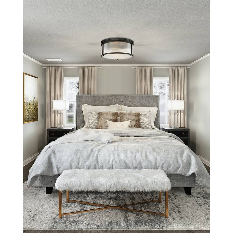 Z-Lite 7504FR18 Carnaby 2 Light 18" Wide Flush Mount Drum Ceiling