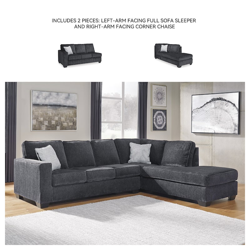 Signature Design by Ashley Altari 2-Piece Sleeper Sectional with Chaise - 110"W x 90"D x 37"H