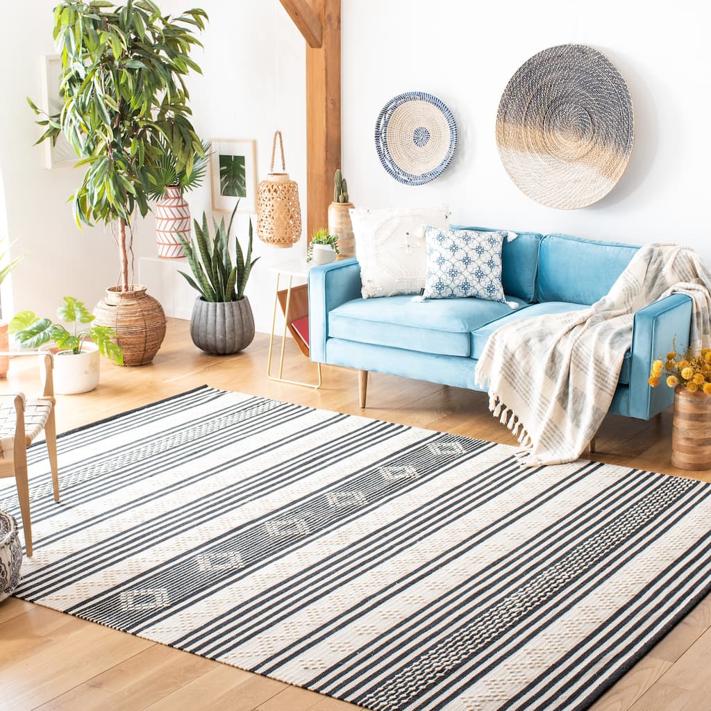 SAFAVIEH Handmade Striped Kilim Venessa Modern Cotton Rug