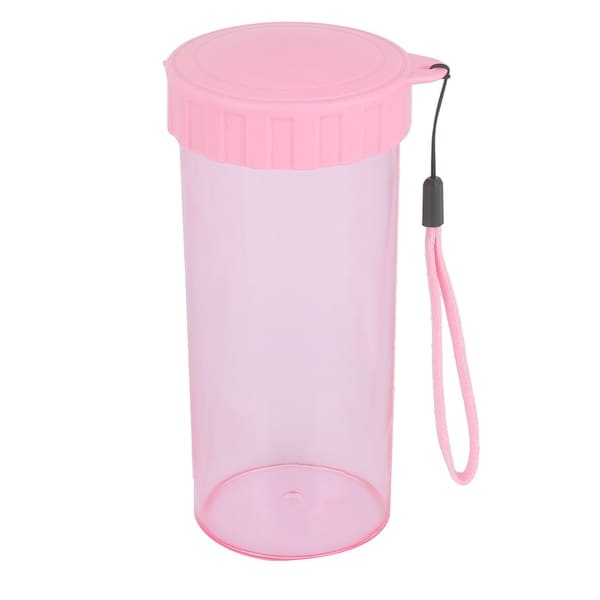 Casual Sport Plastic Fruit Juice Water Cup Bottle Pink 14.5cm High