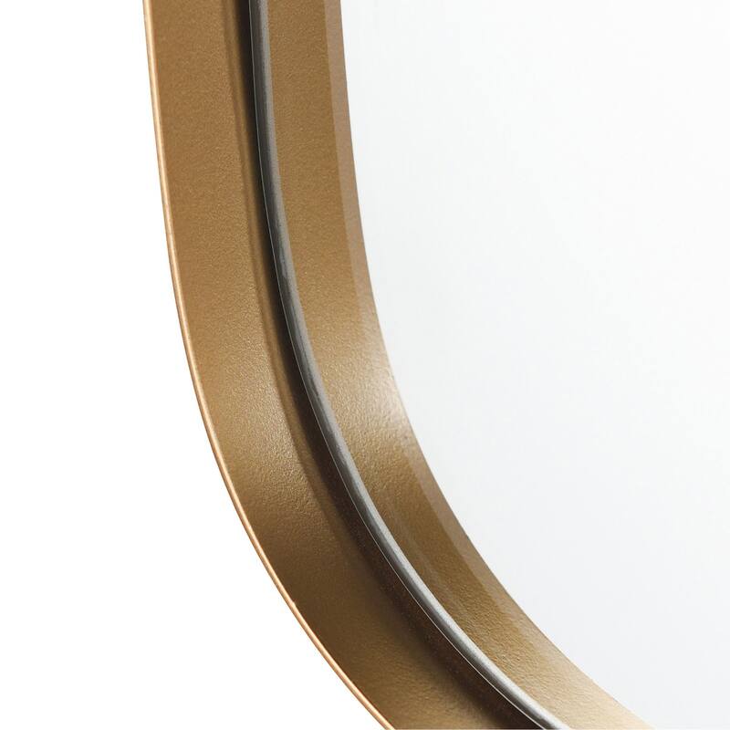 Minimalist Mirror - Curved Edge Rectangle Mirror - Gold Frame