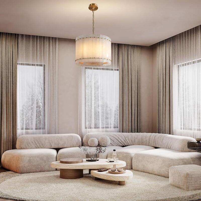 KAYLA Modern Chandelier 54 in Alabaster Chandelier