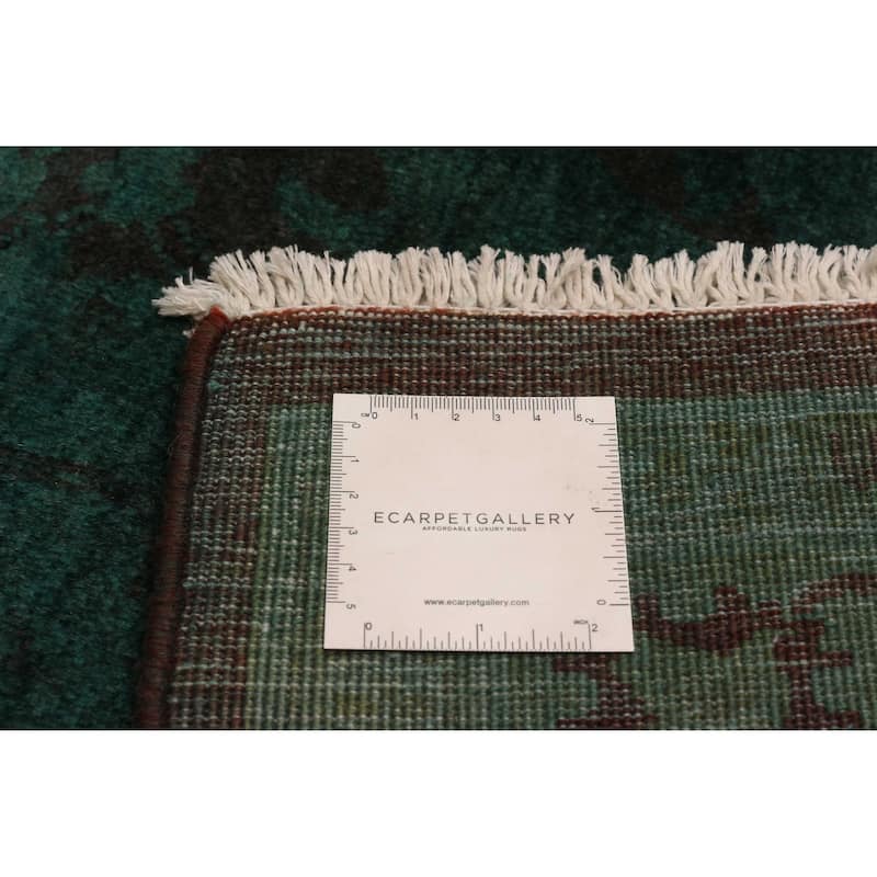 ECARPETGALLERY Hand-knotted Vibrance Dark Green Wool Rug - 9'0 x 11'10