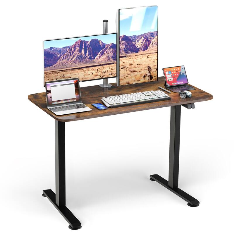 Gymax Electric Standing Desk Adjustable Stand up Computer Desk - Brown
