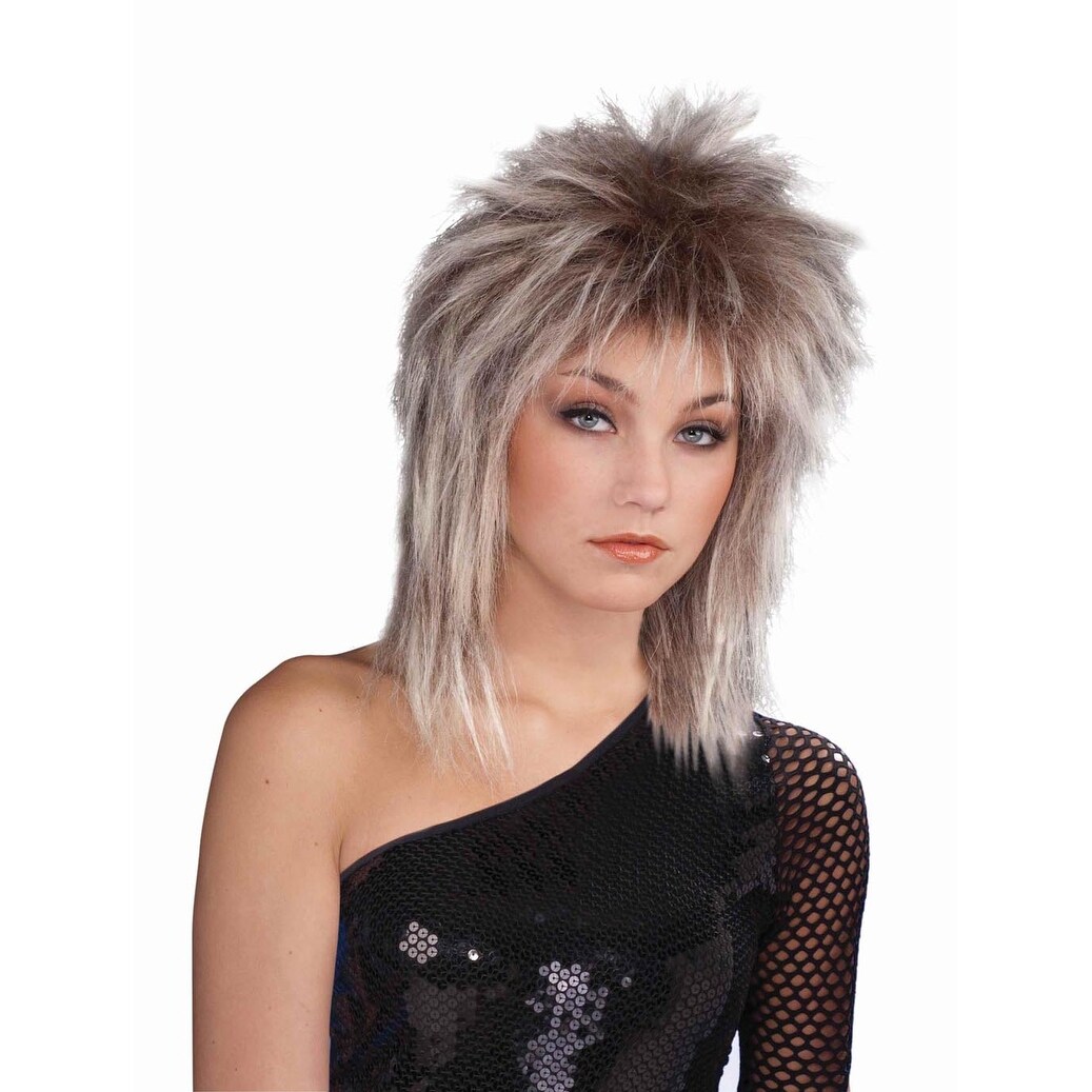 Shop 80 S Mixed Dirty Blonde Brit Adult Costume Wig Gray Free