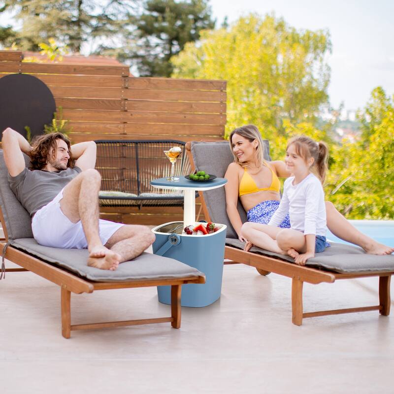 4 Gallon Cooler Table Portable Side Table With Handle Outdoor - 13.39"D x 14.57"W x 22.83"H