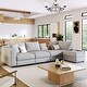 preview thumbnail 2 of 16, Large L-Shape Sectional Sofa with 2 Pillows and 2 End Tables