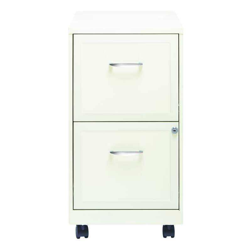 Space Solutions Pearl White 2-drawer Mobile File Cabinet