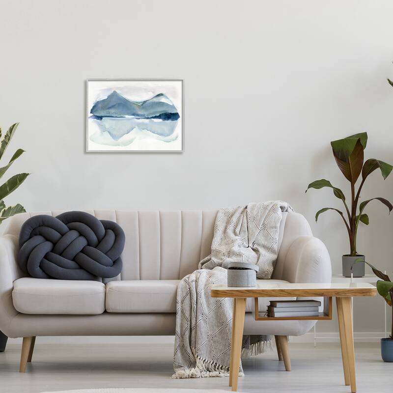 Stupell Iceberg Mountain Water Glacier Reflection Abstract Landscape Framed Wall Art, Design by Carol Robinson - Blue