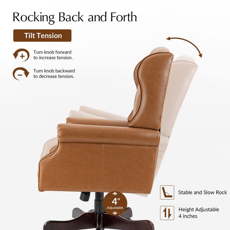 Maximiliano Modern Swivel Executive Chair with Tufted Back by HULALA HOME