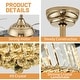 preview thumbnail 8 of 26, 48 in. Indoor Modern Ceiling Fan with Light Gold Retractable Crystal Chandelier Fan with Remote for Kitchen Living Room