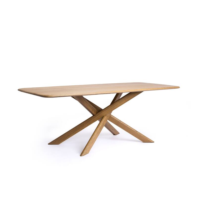 Studio London Cruz Solid Oak Effect Dining Table with Crisscross Base