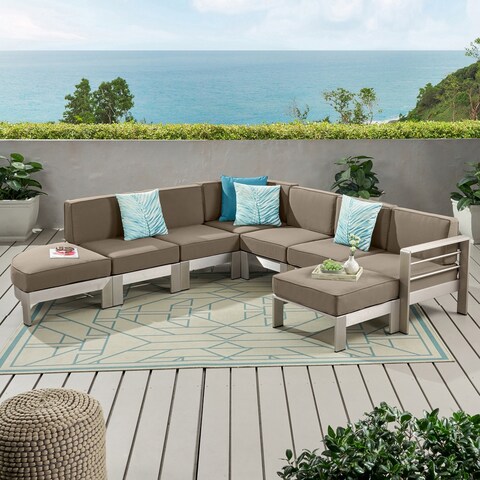 Cape Coral Half Round 5-seater Sectional Set by Christopher Knight Home