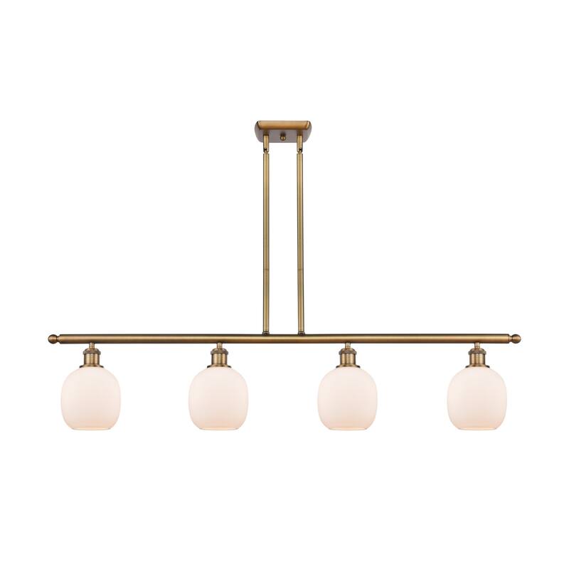 Innovations Lighting Belfast 4 Light 48" Wide Linear Chandelier - Brushed Brass / Matte White
