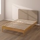 preview thumbnail 7 of 10, Priage by ZINUS Latte Wood Platform Bed Frame with Upholstered Headboard
