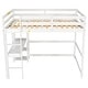 preview thumbnail 13 of 25, Full Loft Bed Pine Kids Bed with Desk Shelves and Ladder, Grey