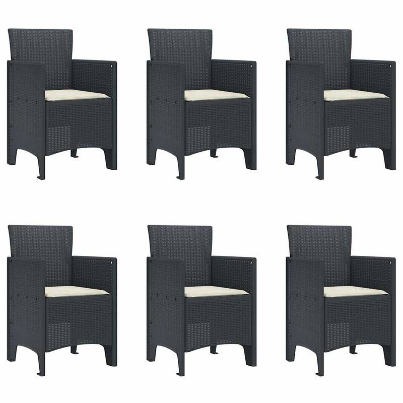 vidaXL Garden Dining Set 7/9 pcs Anthracite/Brown Polt rattan - 200 x 100 x 73 cm