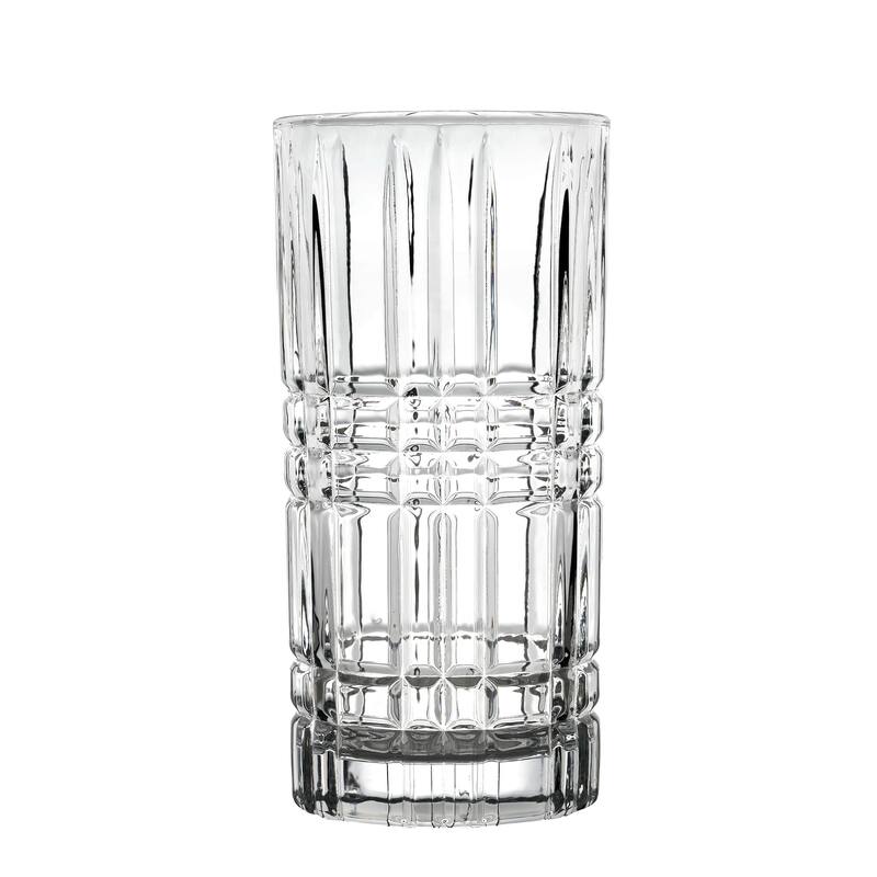 Lorren Home Trends 12 OZ Drinking Glass-Textured Cut Glass, Set of 6