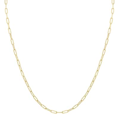Marquee Jewels 14K Yellow Gold Filled 2.5MM Flat Link Paperclip Chain With Lobster Clasp - 18 inch