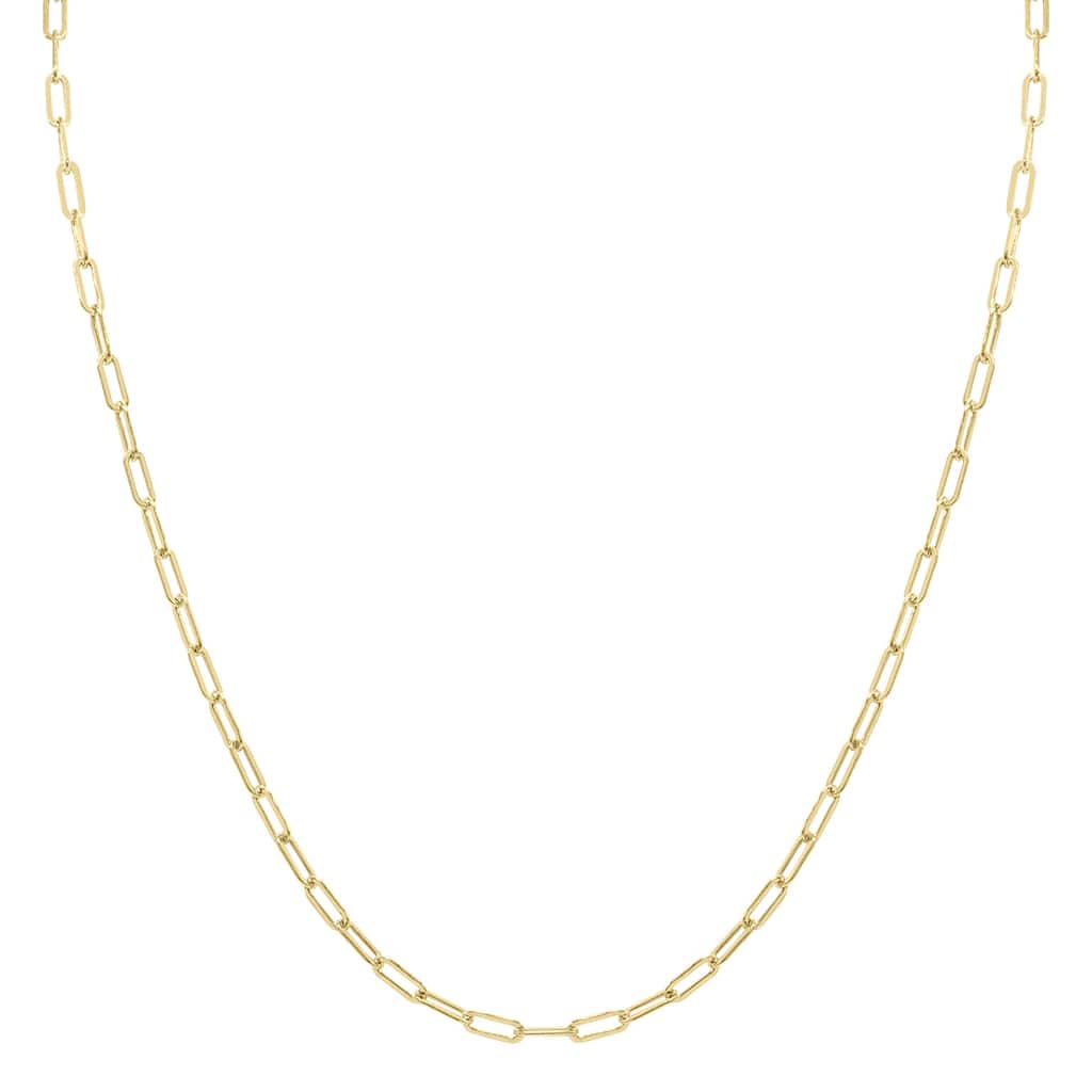 Marquee Jewels 14K Yellow Gold Filled 2.5MM Flat Link Paperclip Chain With Lobster Clasp - 18 inch