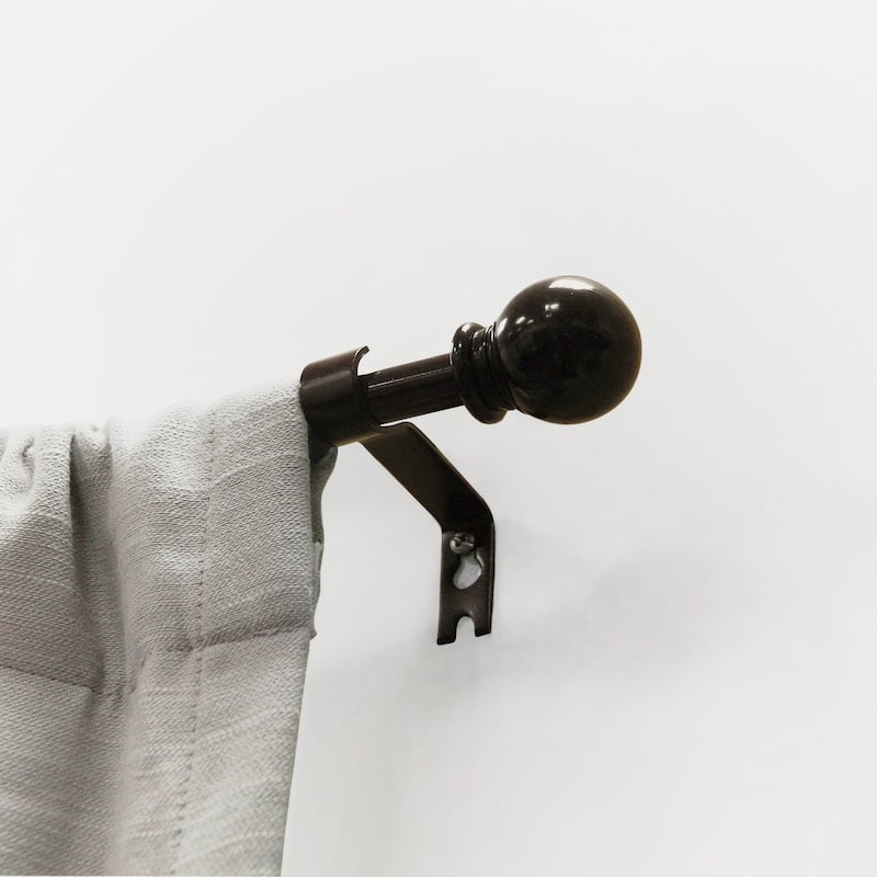 Lumi 5/8" Single Curtain Rod Set Oil Rubbed Bronze/Silver-Ball finials