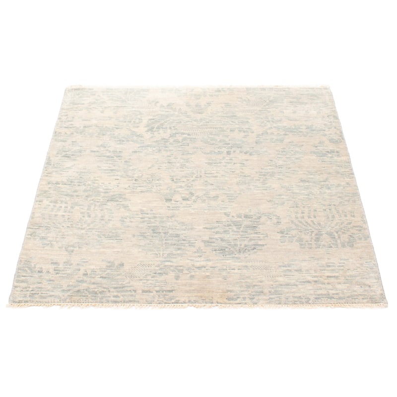ECARPETGALLERY Hand-knotted Mystique Light Grey Wool Rug - 5' x 5' 1"