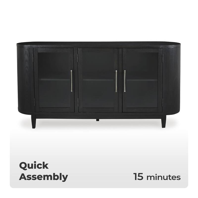 Signature Design by Ashley Rowanbeck Black/Gray Dining Server - 74.13" W x 17.13" D x 35.13" H