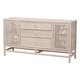 preview thumbnail 14 of 22, Vivan Natural Rattan Storage Cabinet - 3-Drawer Handwoven Wicker Accent Cabinet with Interior Shelving and Elevated Base