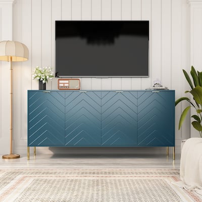 Mid-Century Four Door Storage Buffets Sideboards