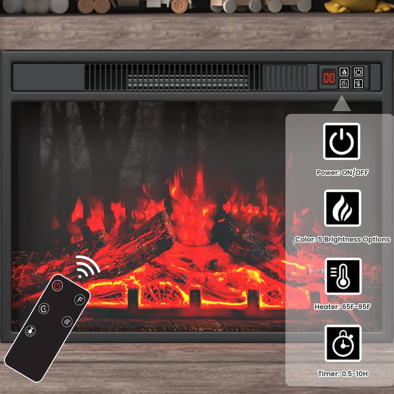 63" Farmhouse Fireplace TV Stand with Sliding Barn Door, Accommodates TVs Up to 65", Featuring Storage and Adjustable Shelves